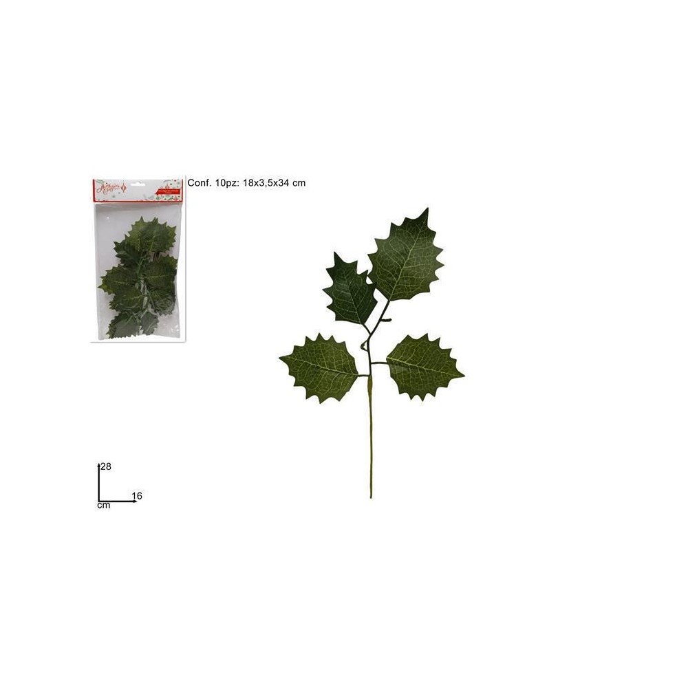 SET 10 FOGLIE CON STELO 28CM G